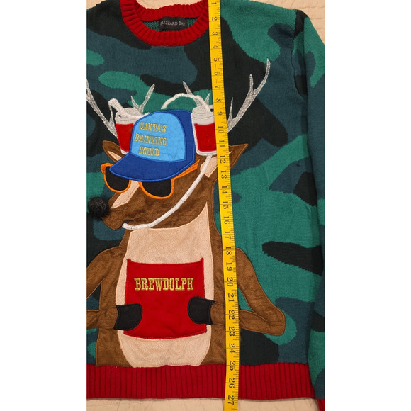 Drinking Reindeer Ugly Christmas Sweater Unisex Rudolph Holiday Medium Men’s - Picture 4 of 8
